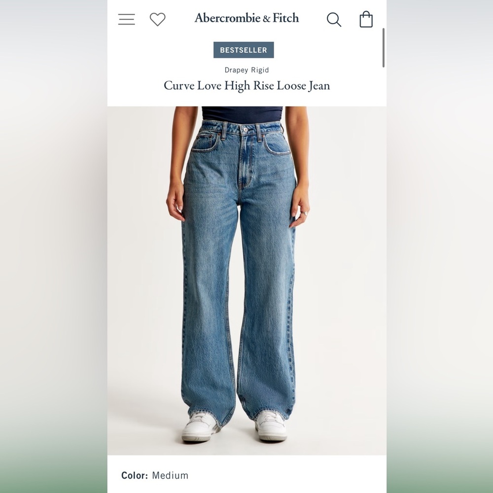 Abercrombie High Rise Loose Jeans (Curve Love)